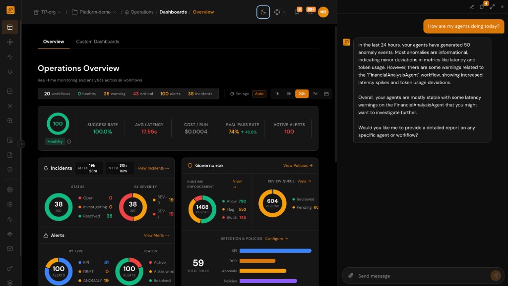 Review insights dashboard: enforcement, blocked policies, and workflow review metrics in the portal